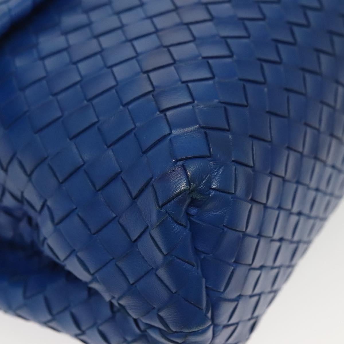 BOTTEGA VENETA INTRECCIATO Shoulder Bag Leather Blue Auth 142290