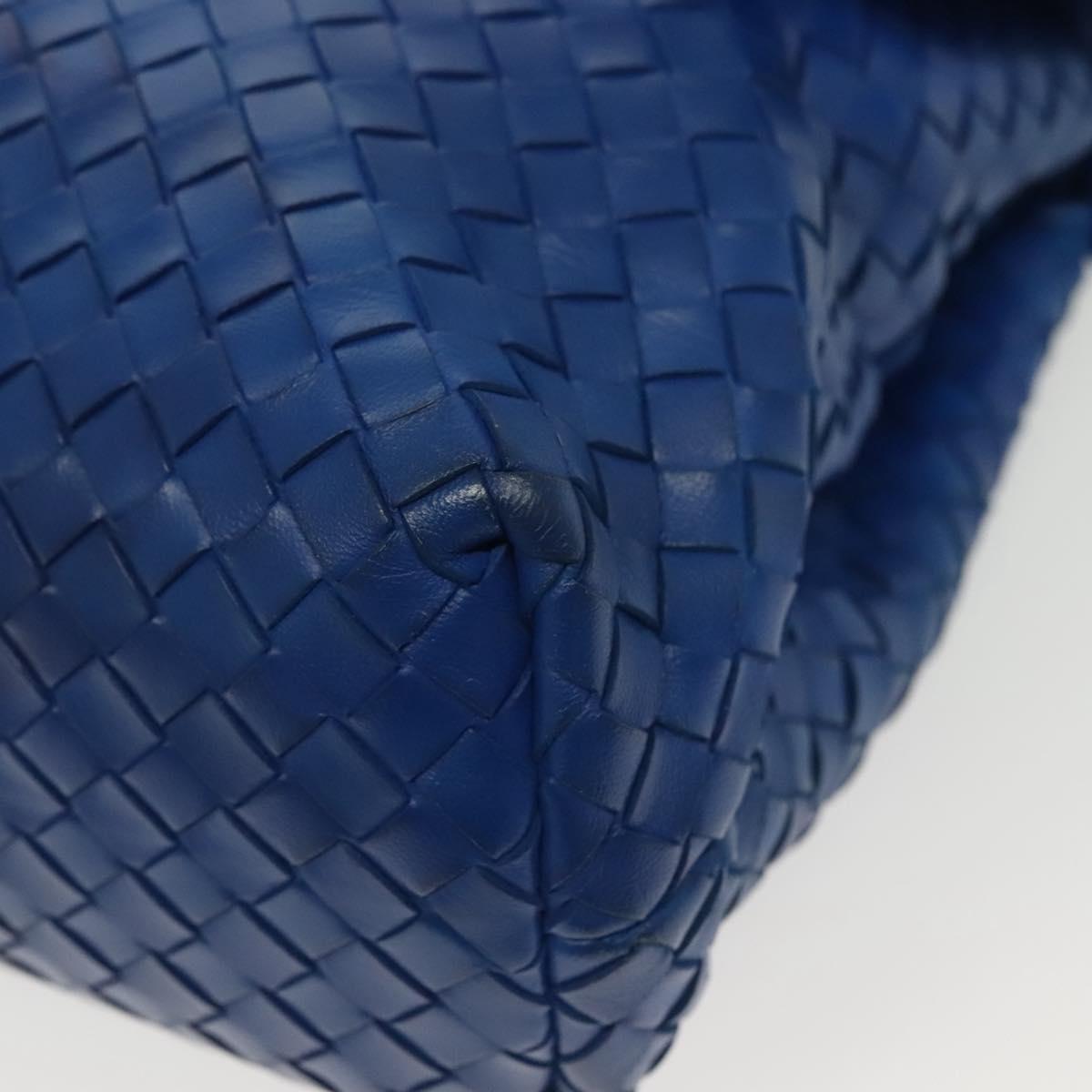 BOTTEGA VENETA INTRECCIATO Shoulder Bag Leather Blue Auth 142290