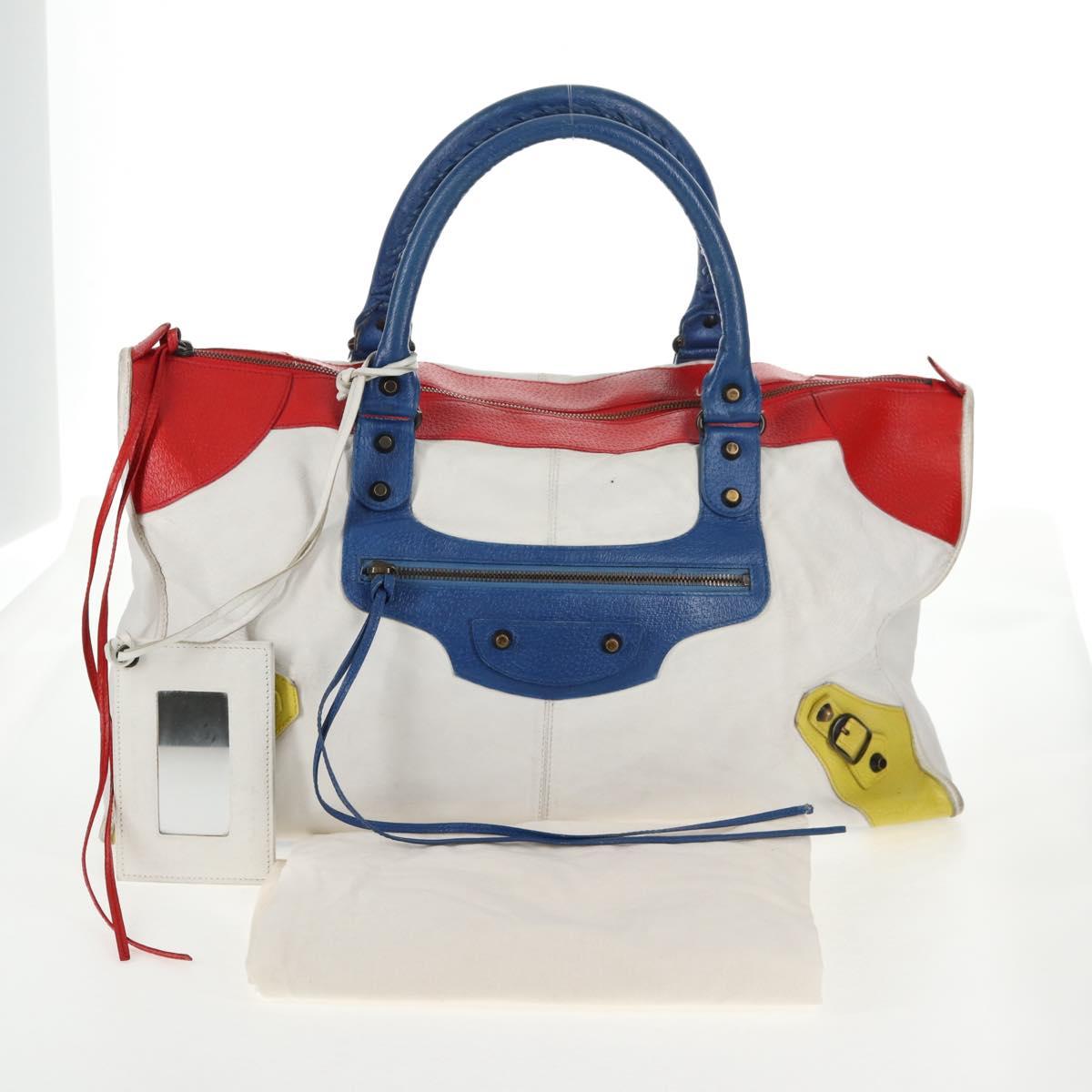 BALENCIAGA The Work Hand Bag Leather Multicolor 132110 Auth 142292V