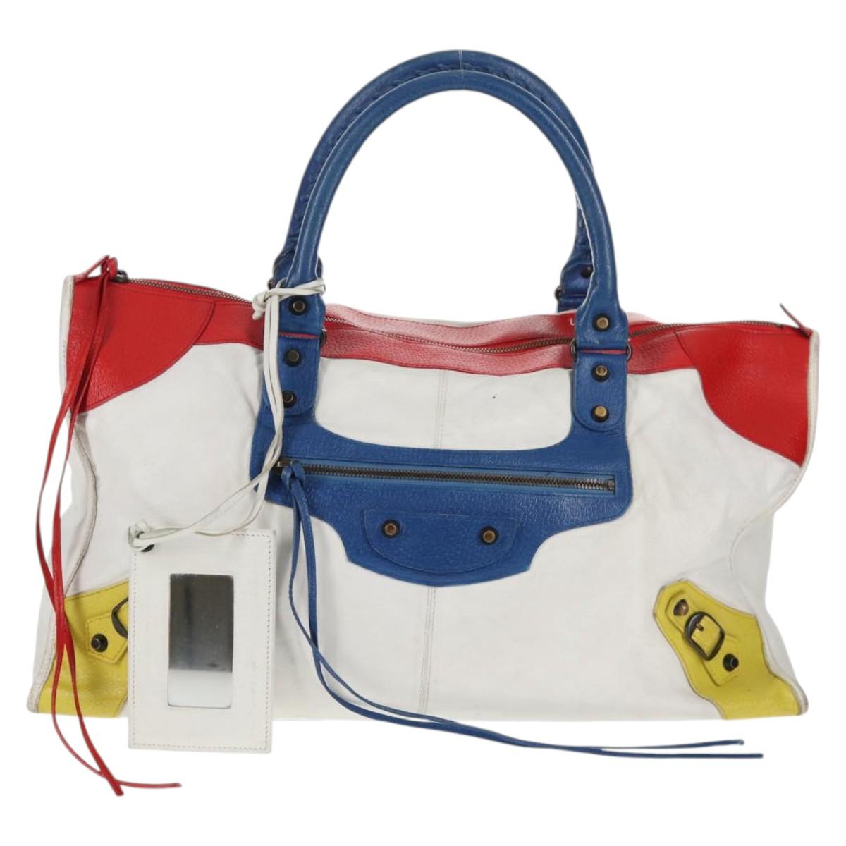 BALENCIAGA The Work Hand Bag Leather Multicolor 132110 Auth 142292V