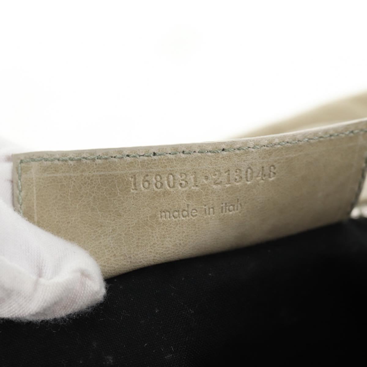 BALENCIAGA The Matelasse Hand Bag Leather Beige Silver 168031 Auth 142293V