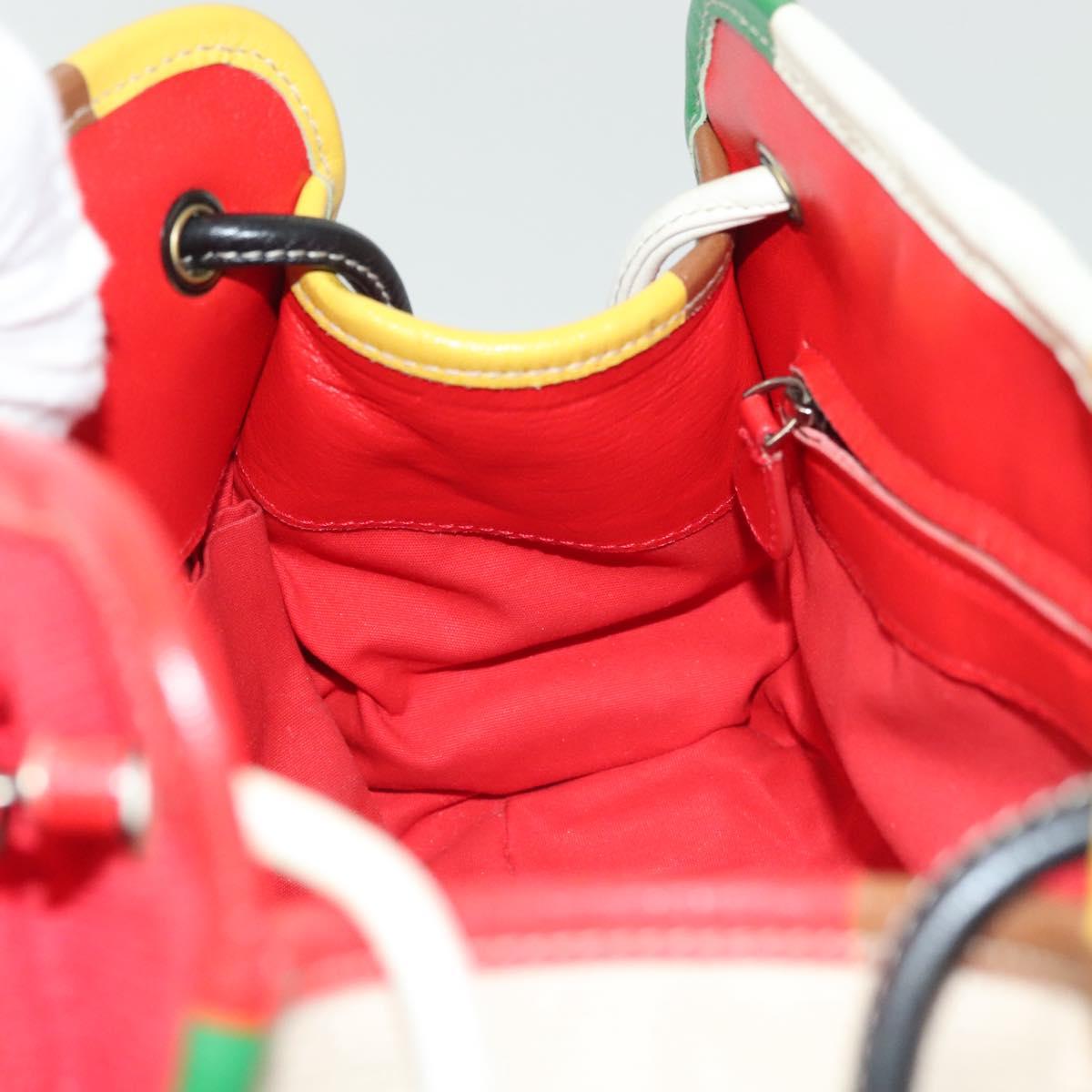 BOTTEGA VENETA Hand Bag Canvas Outlet Multicolor Silver Auth 142296