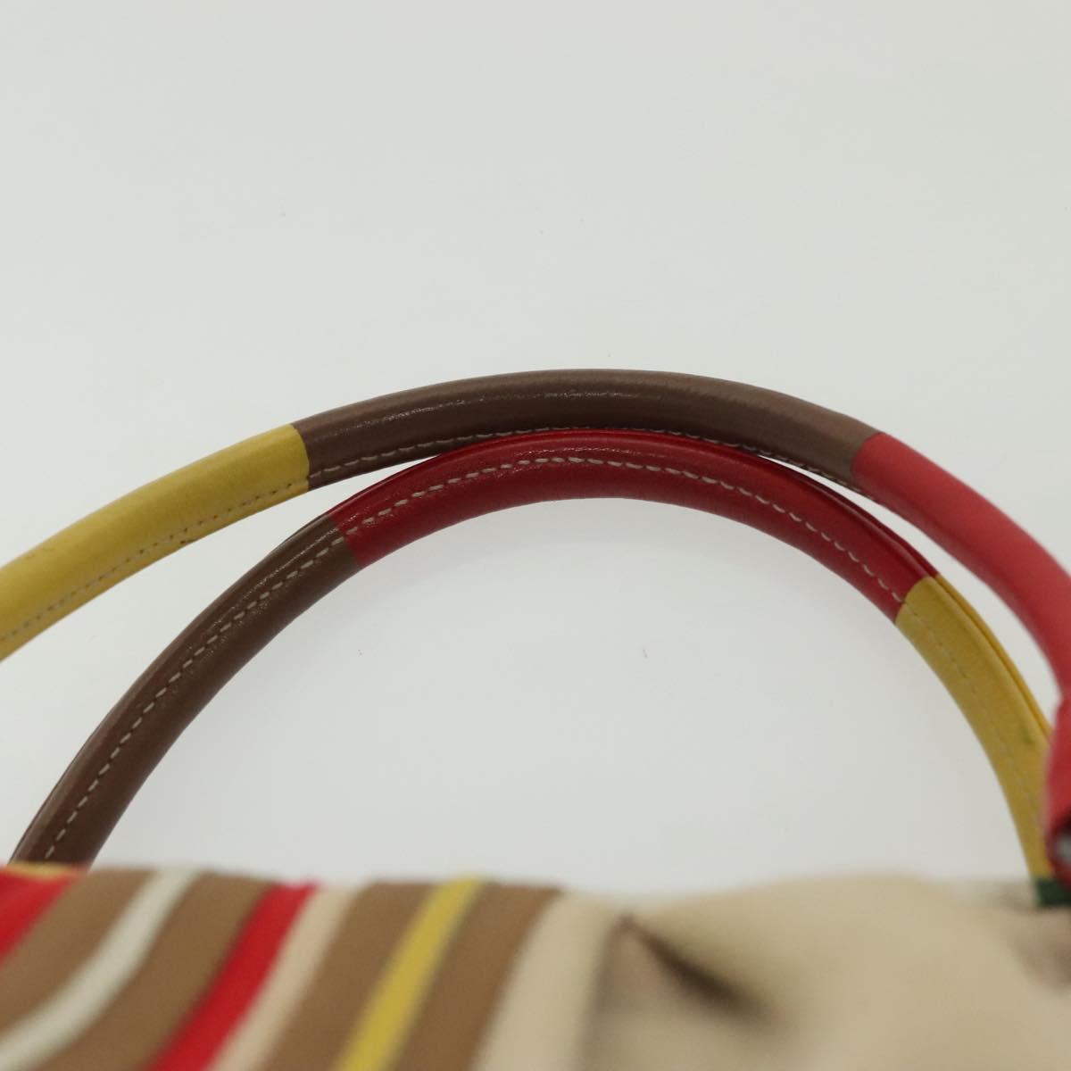 BOTTEGA VENETA Hand Bag Canvas Outlet Multicolor Silver Auth 142296