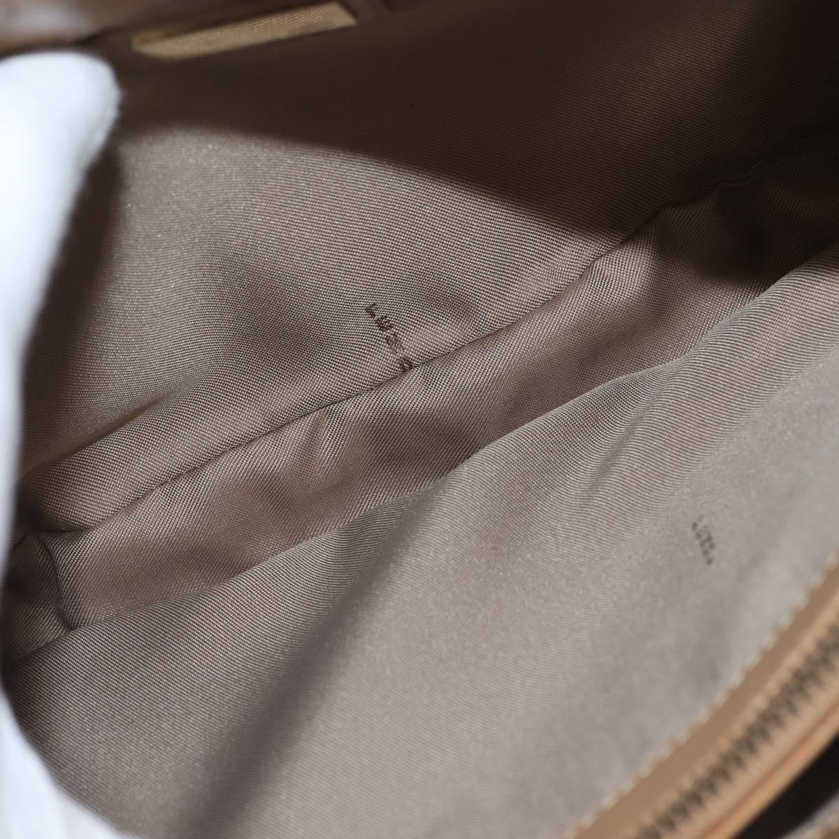 FENDI Zucca Canvas Shoulder Bag Straw Beige Gold Auth 142297