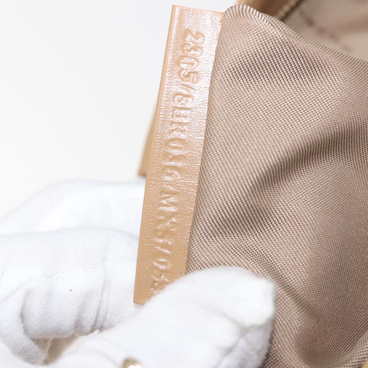 FENDI Zucca Canvas Shoulder Bag Straw Beige Gold Auth 142297