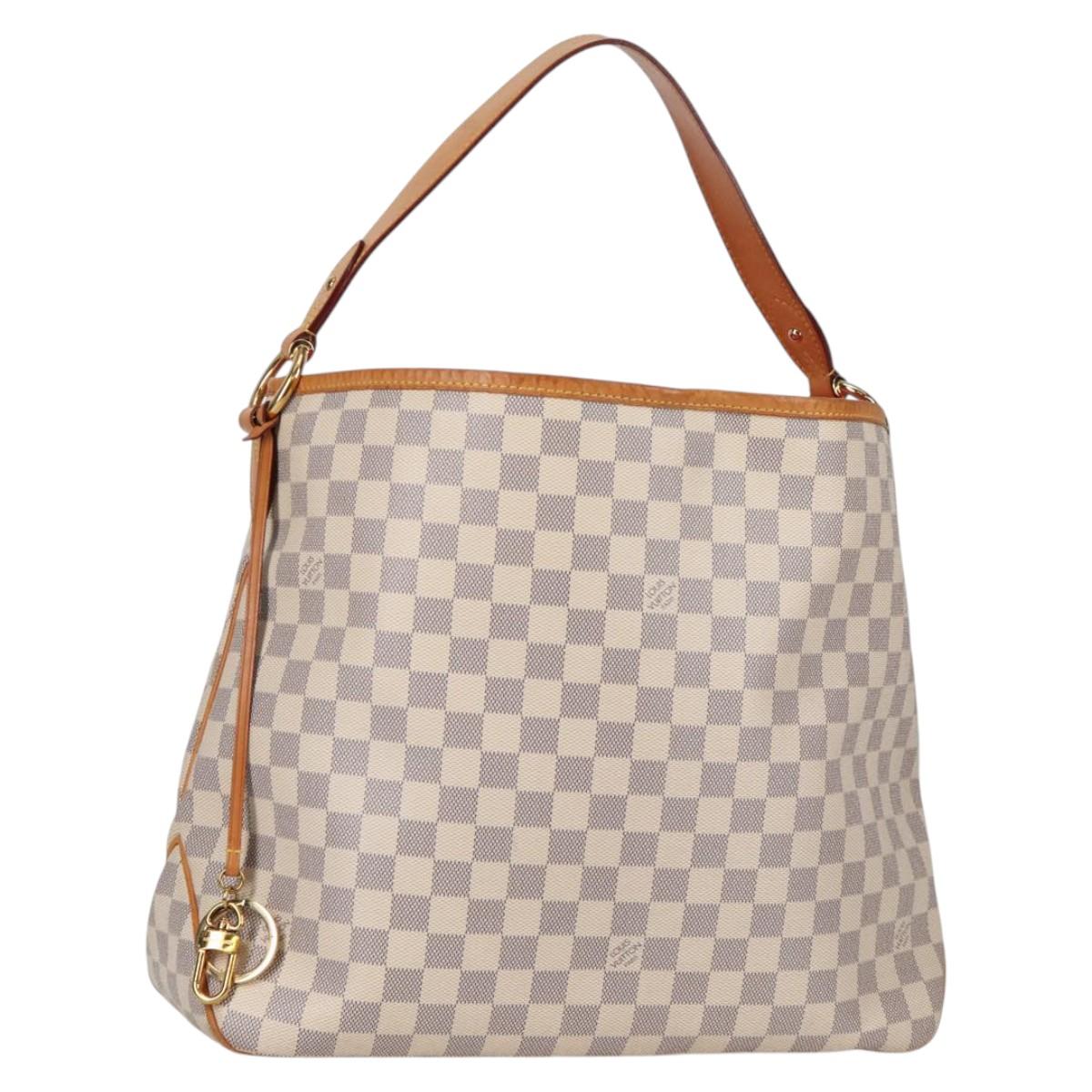 LOUIS VUITTON Damier Azur Delightful MM Shoulder Bag N41448 LV Auth 142302V