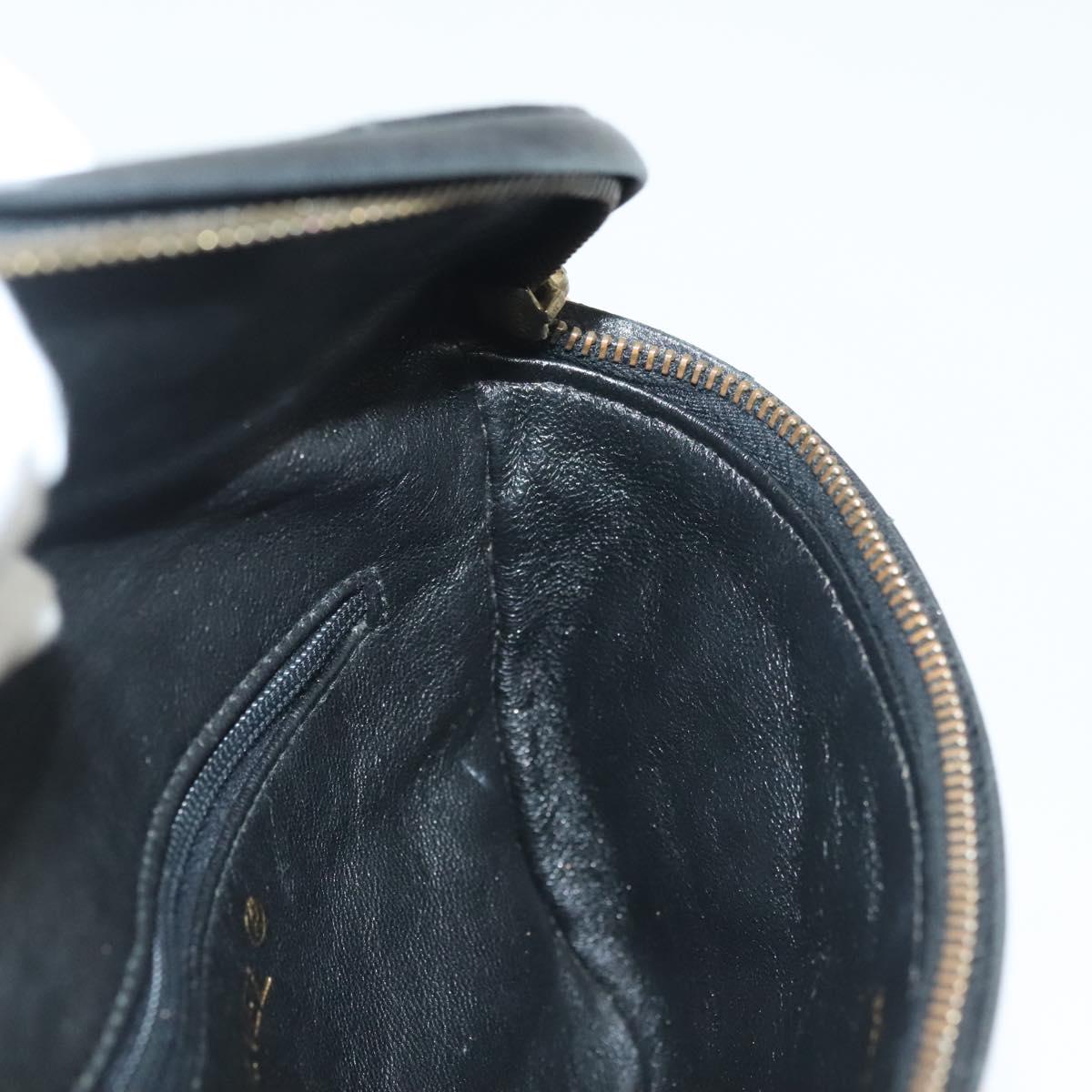 CHANEL Matelasse Waist Bag Caviar Skin Black Gold CC Auth 142308