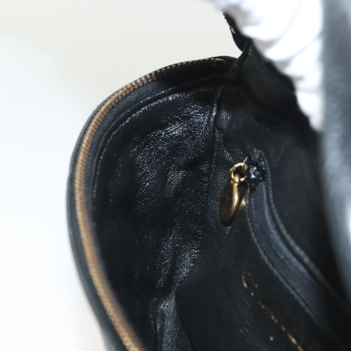 CHANEL Matelasse Waist Bag Caviar Skin Black Gold CC Auth 142308