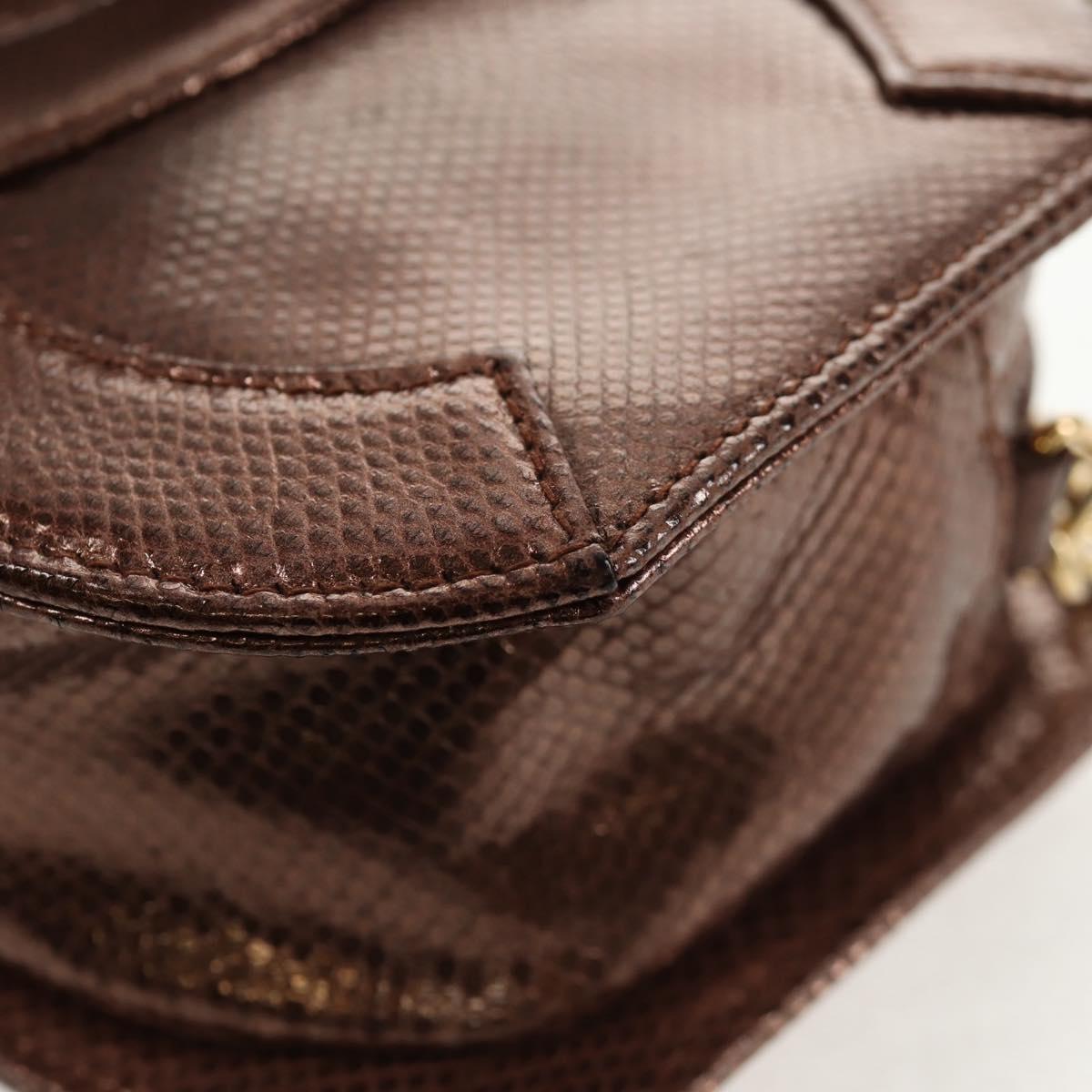 CHANEL COCO Mark Chain Shoulder Bag Caviar Skin Bronze Gold CC Auth 142318V