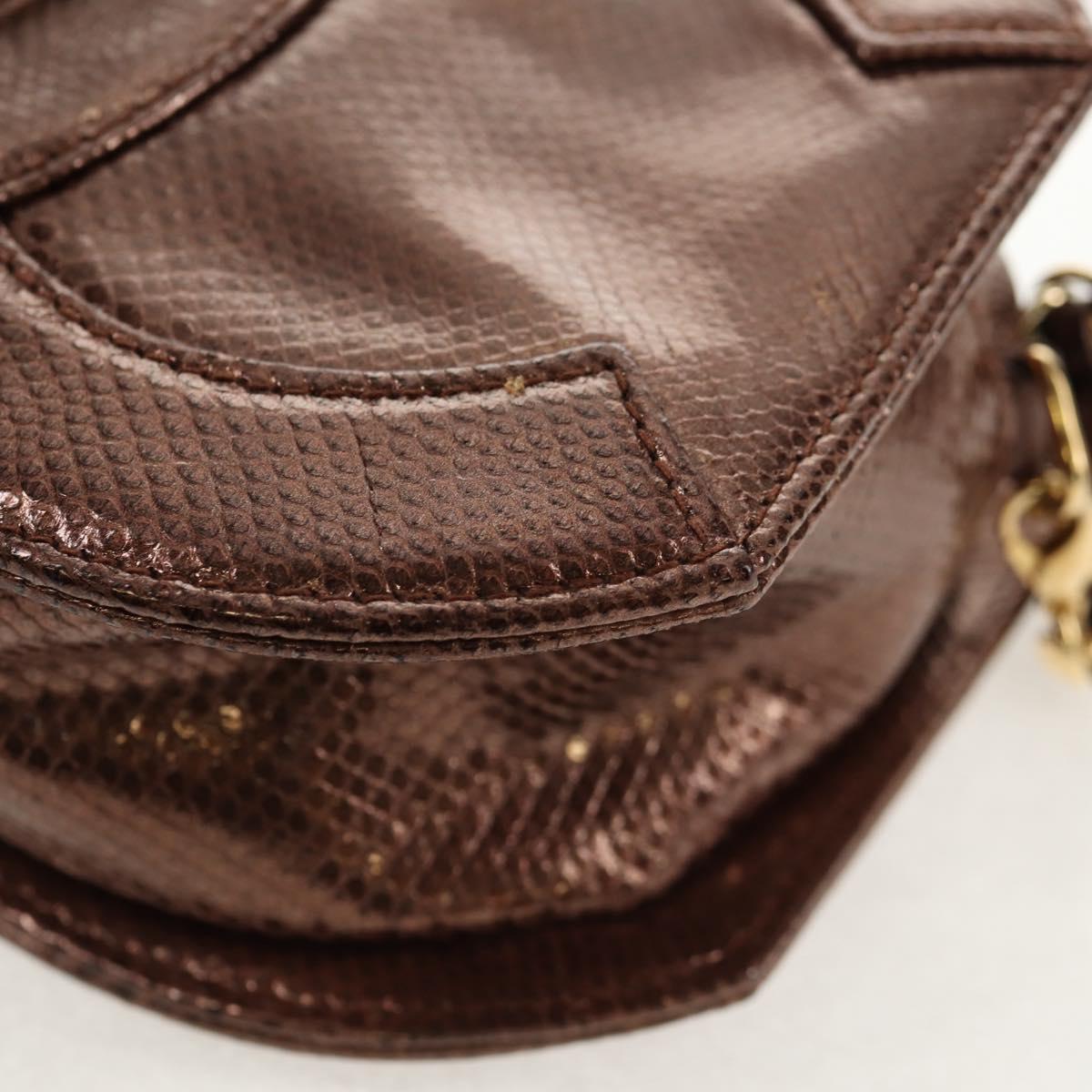 CHANEL COCO Mark Chain Shoulder Bag Caviar Skin Bronze Gold CC Auth 142318V