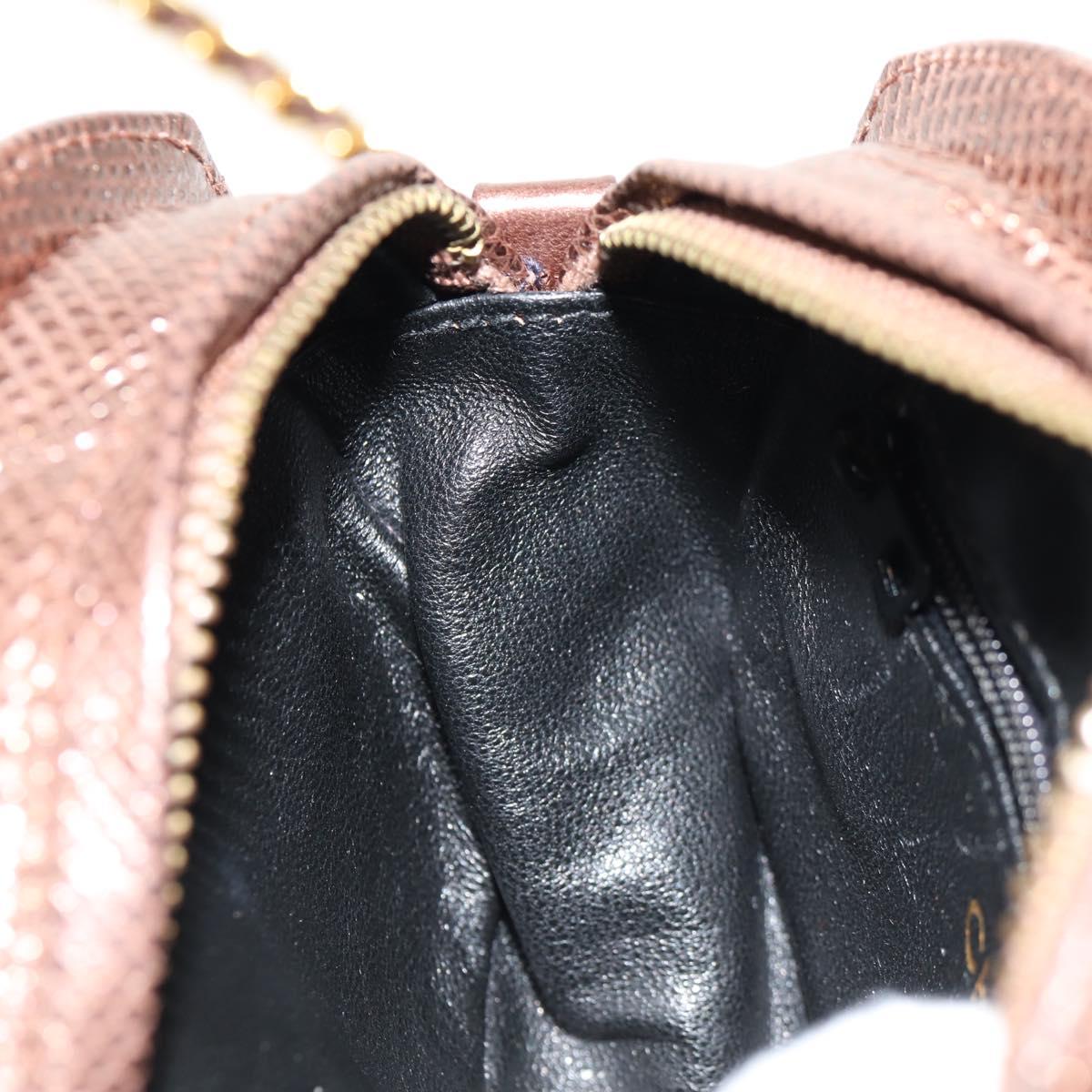 CHANEL COCO Mark Chain Shoulder Bag Caviar Skin Bronze Gold CC Auth 142318V