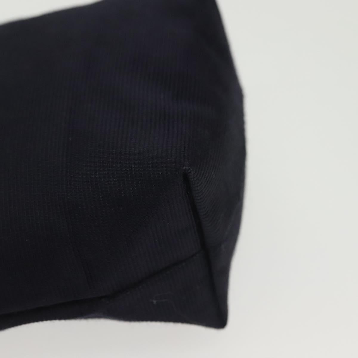 CELINE Pouch Canvas Navy Gold Auth 142320