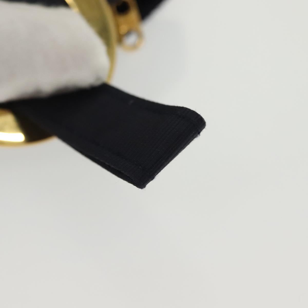 CELINE Pouch Canvas Navy Gold Auth 142320