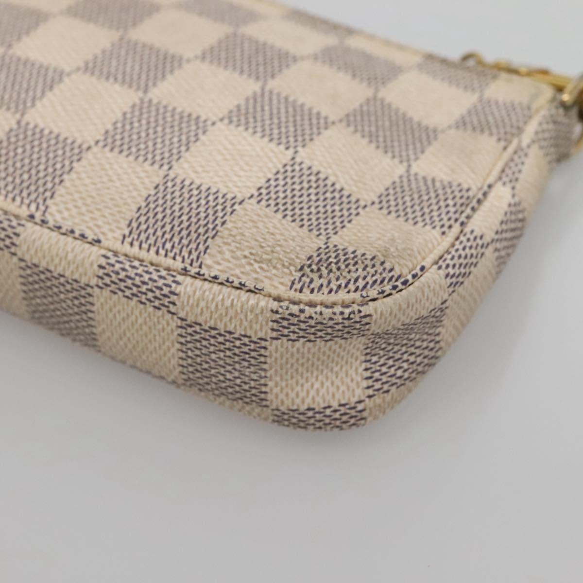 LOUIS VUITTON Damier Azur Mini Pochette Accessoires Pouch N41669 LV Auth 142332
