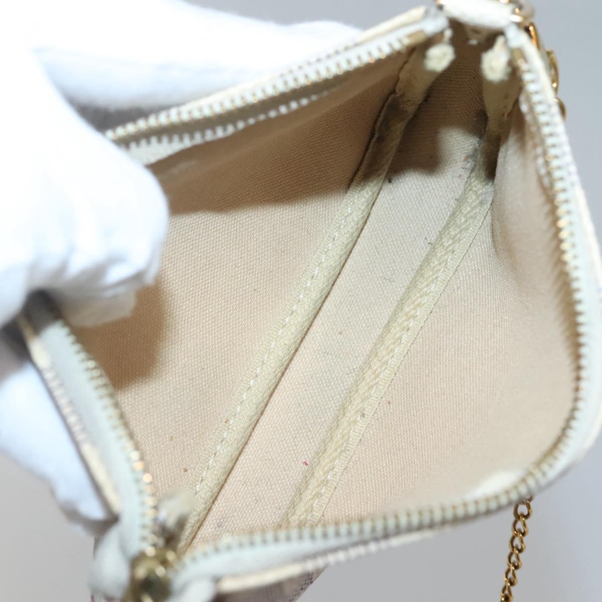 LOUIS VUITTON Damier Azur Mini Pochette Accessoires Pouch N41669 LV Auth 142332