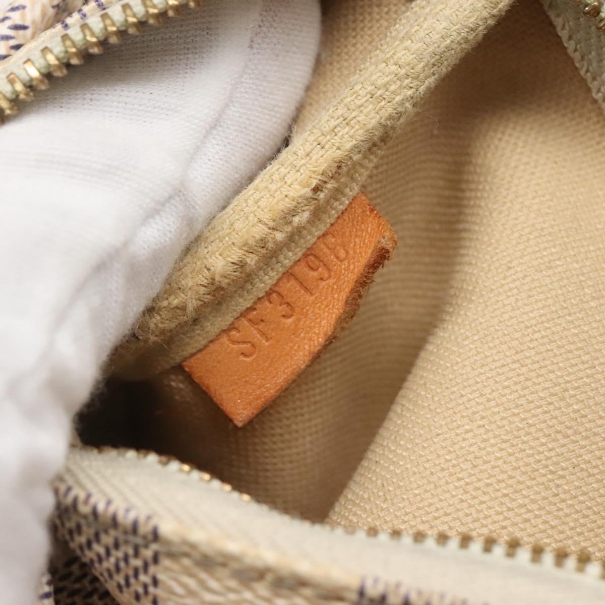 LOUIS VUITTON Damier Azur Mini Pochette Accessoires Pouch N41669 LV Auth 142332