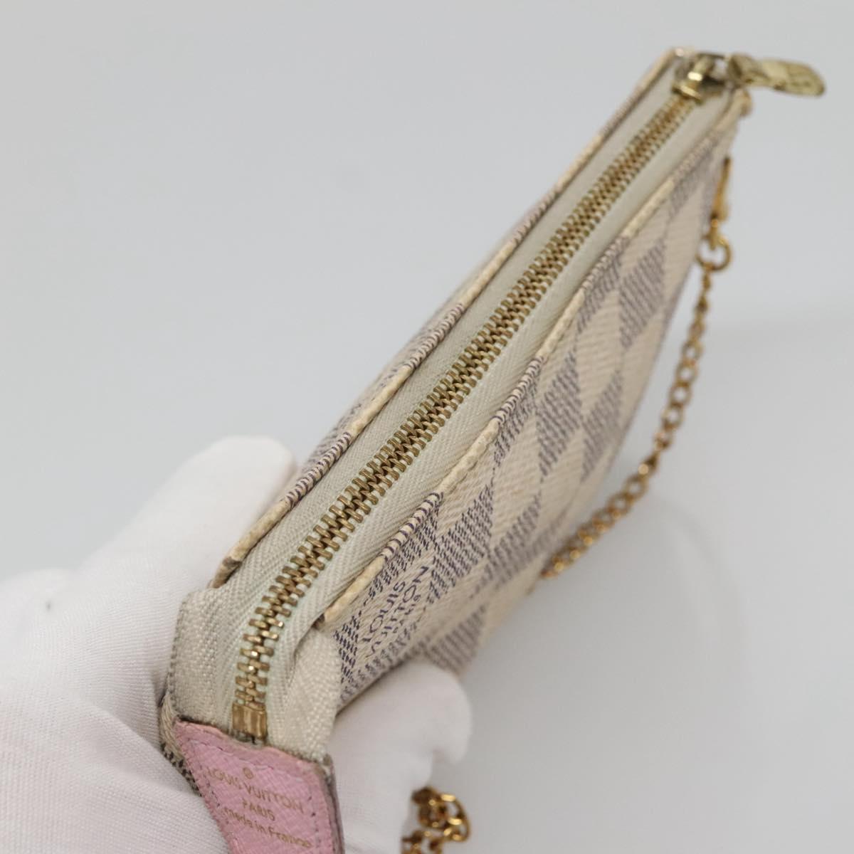 LOUIS VUITTON Damier Azur Mini Pochette Accessoires Pouch N41669 LV Auth 142332