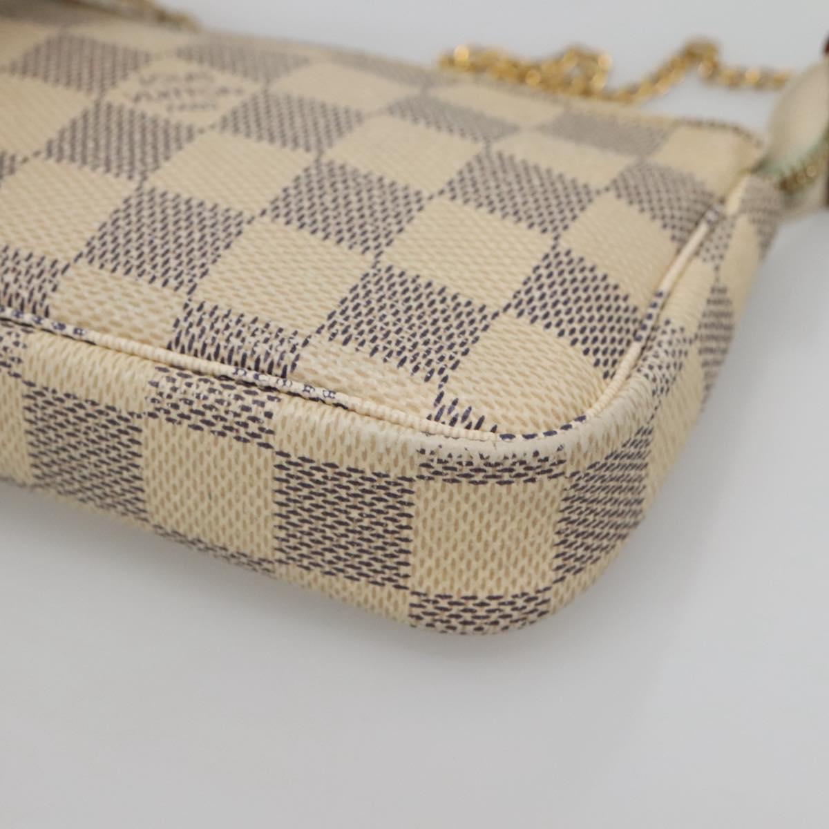 LOUIS VUITTON Damier Azur Mini Pochette Accessoires Pouch N63005 LV Auth 142334