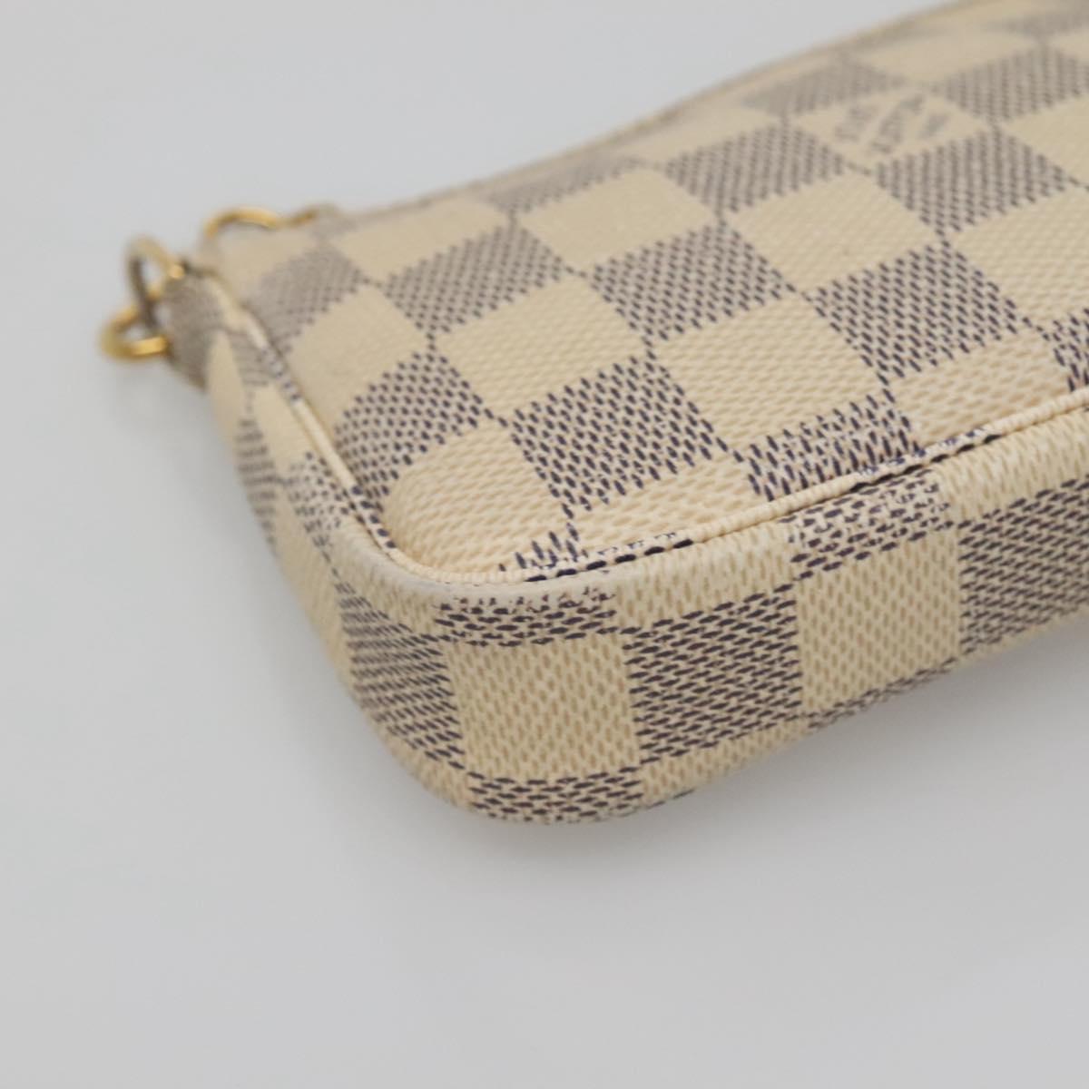 LOUIS VUITTON Damier Azur Mini Pochette Accessoires Pouch N63005 LV Auth 142334