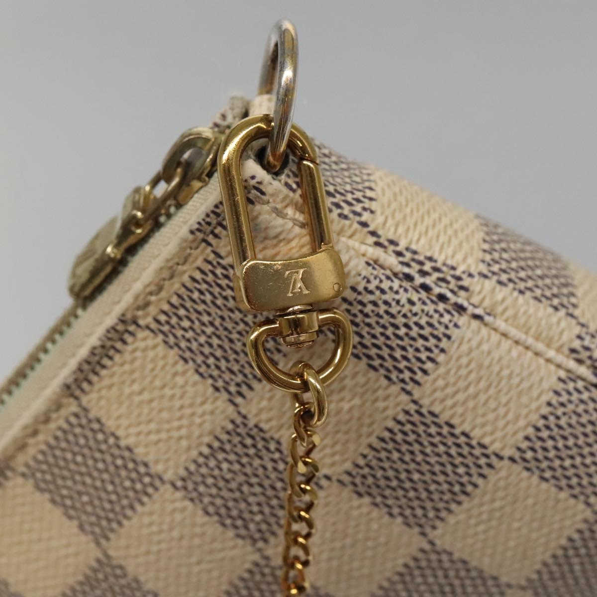 LOUIS VUITTON Damier Azur Mini Pochette Accessoires Pouch N63005 LV Auth 142334