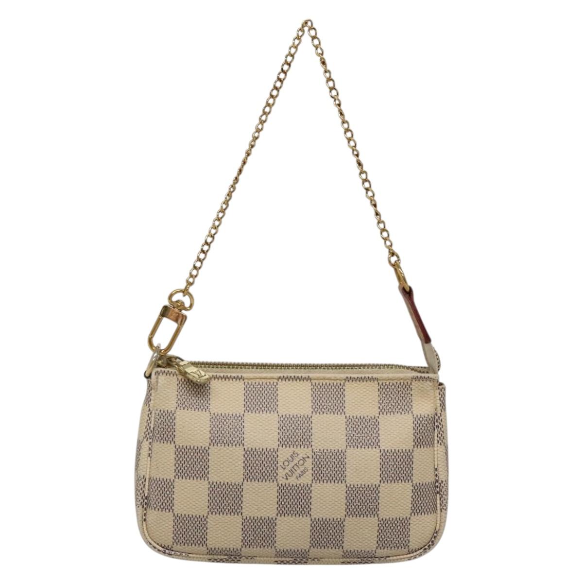 LOUIS VUITTON Damier Azur Mini Pochette Accessoires Pouch N63005 LV Auth 142334