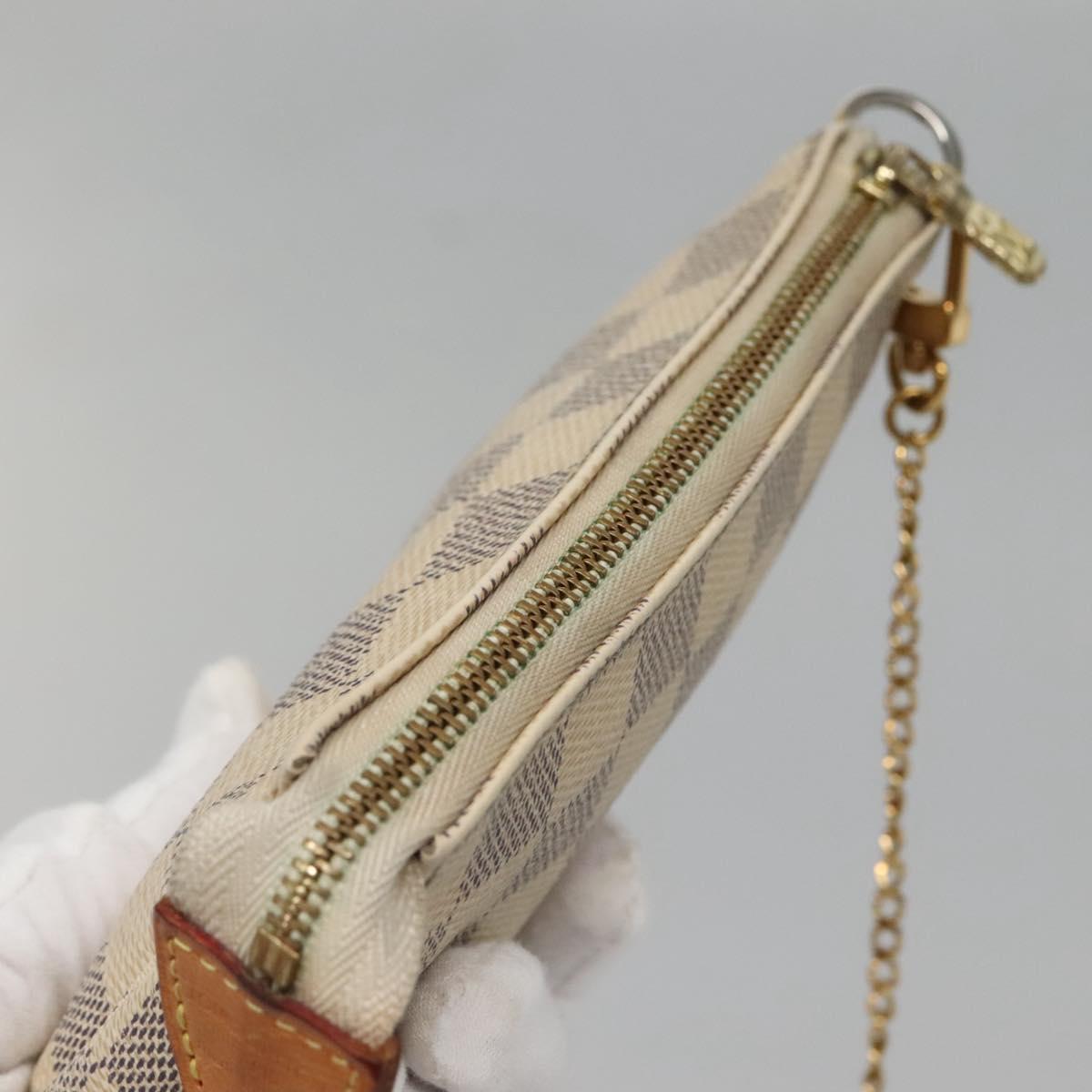 LOUIS VUITTON Damier Azur Mini Pochette Accessoires Pouch N63005 LV Auth 142334