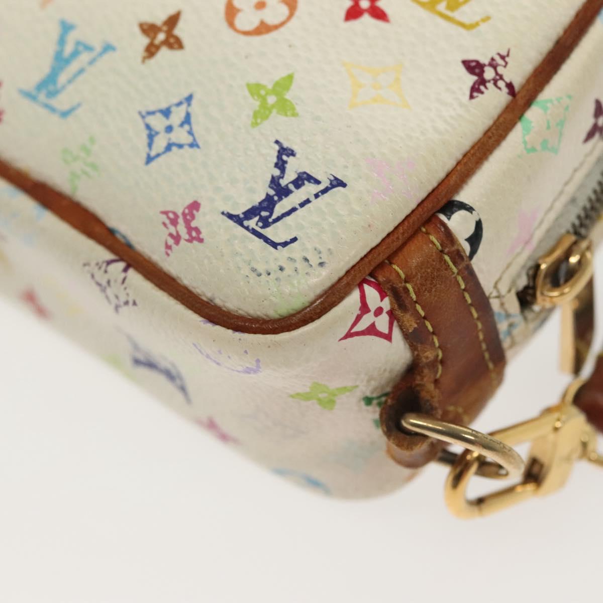 LOUIS VUITTON Monogram Multicolor Trousse Wapity Pouch White M58033 Auth 142339