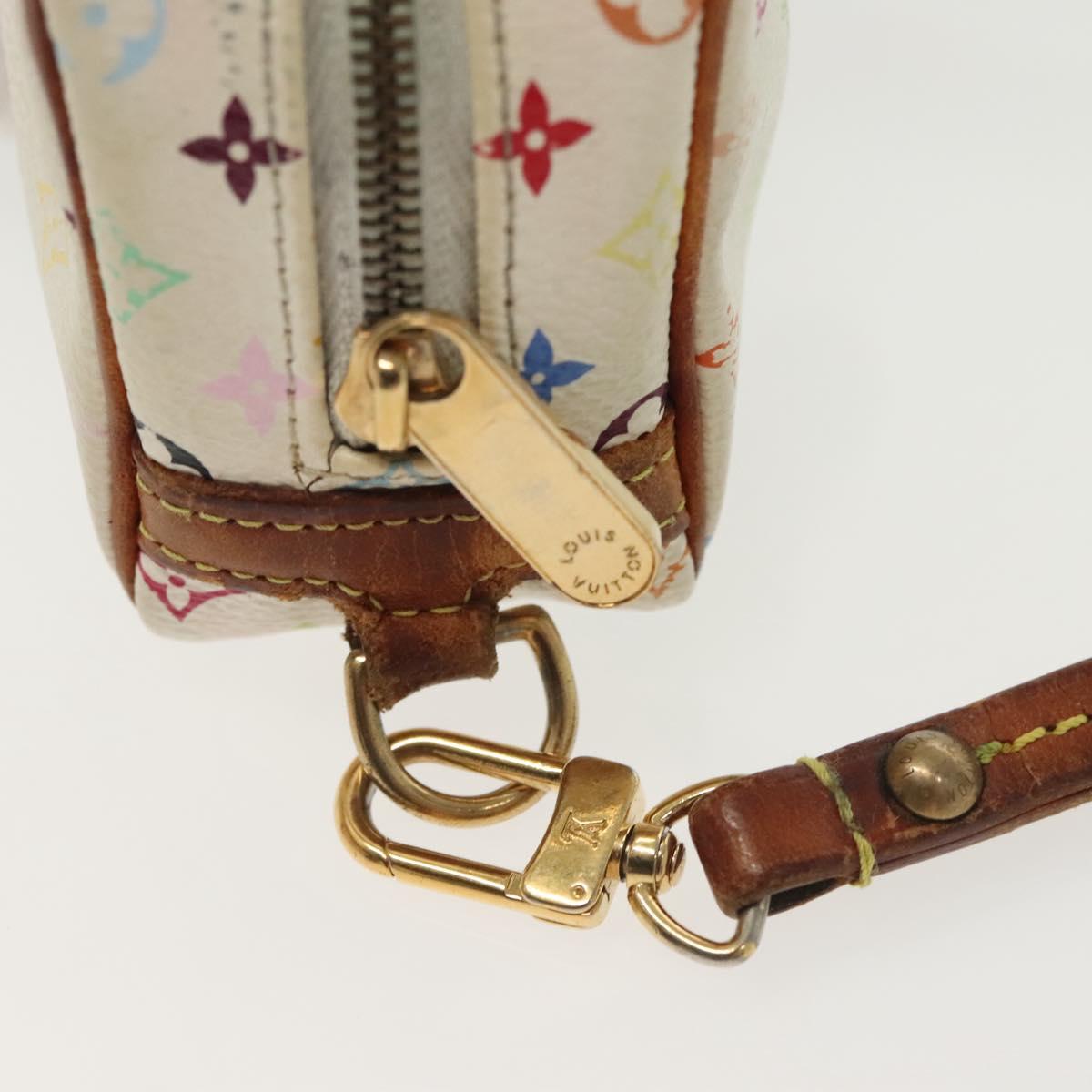 LOUIS VUITTON Monogram Multicolor Trousse Wapity Pouch White M58033 Auth 142339