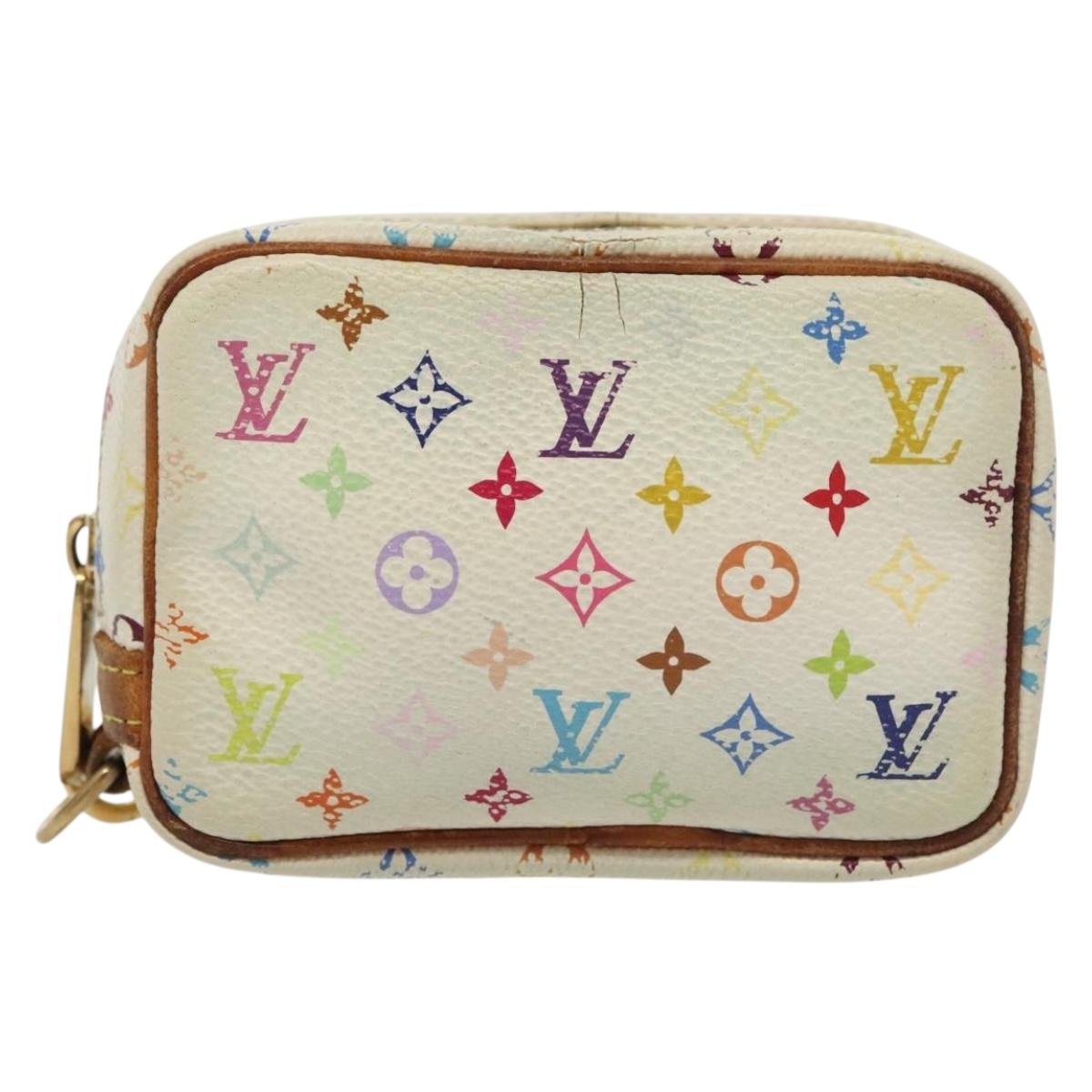 LOUIS VUITTON Monogram Multicolor Trousse Wapity Pouch White M58033 Auth 142339