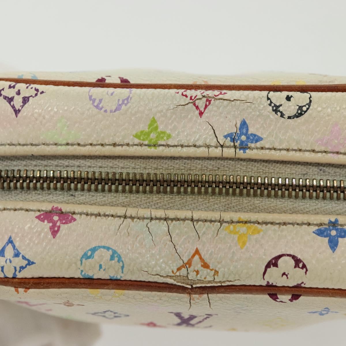 LOUIS VUITTON Monogram Multicolor Trousse Wapity Pouch White M58033 Auth 142339