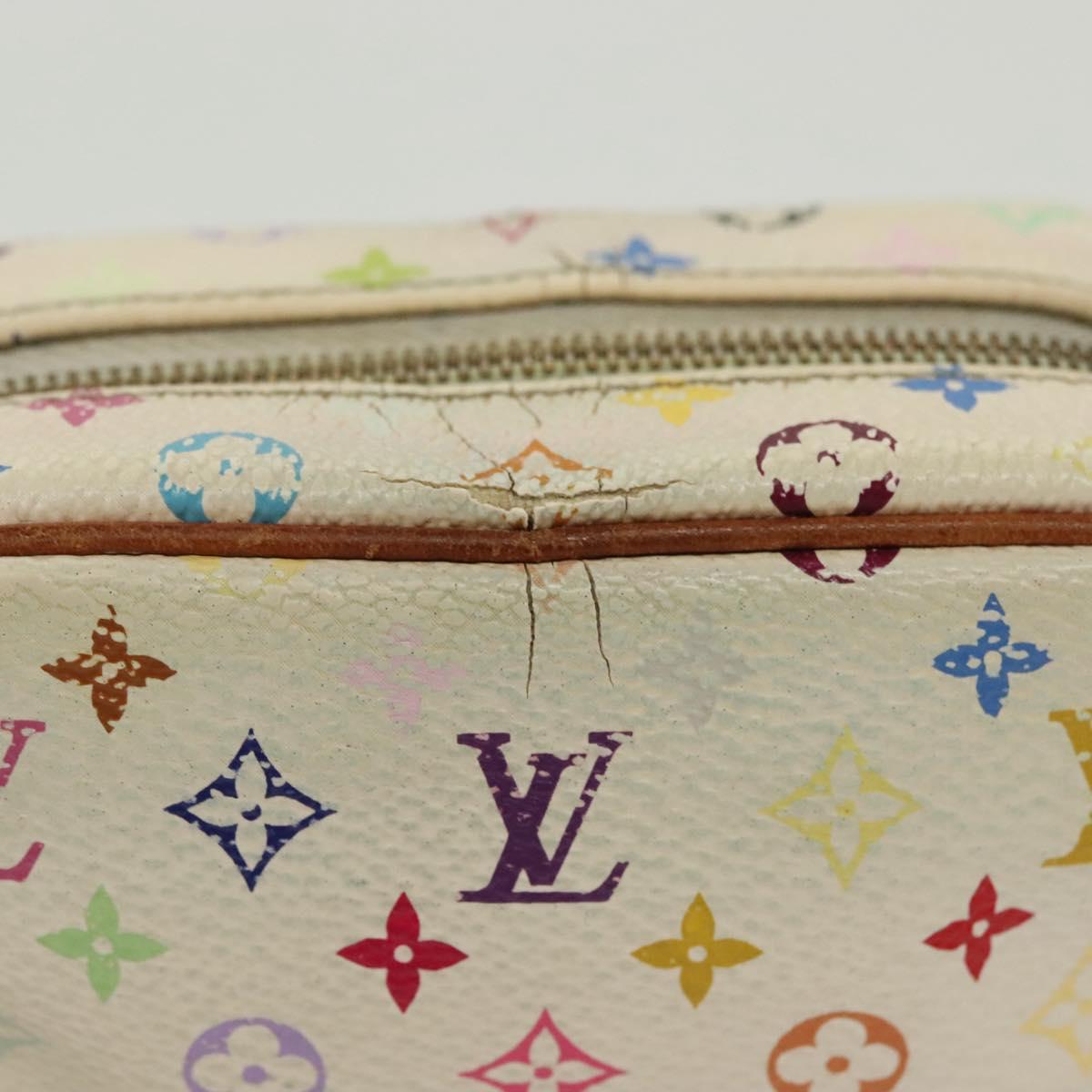 LOUIS VUITTON Monogram Multicolor Trousse Wapity Pouch White M58033 Auth 142339