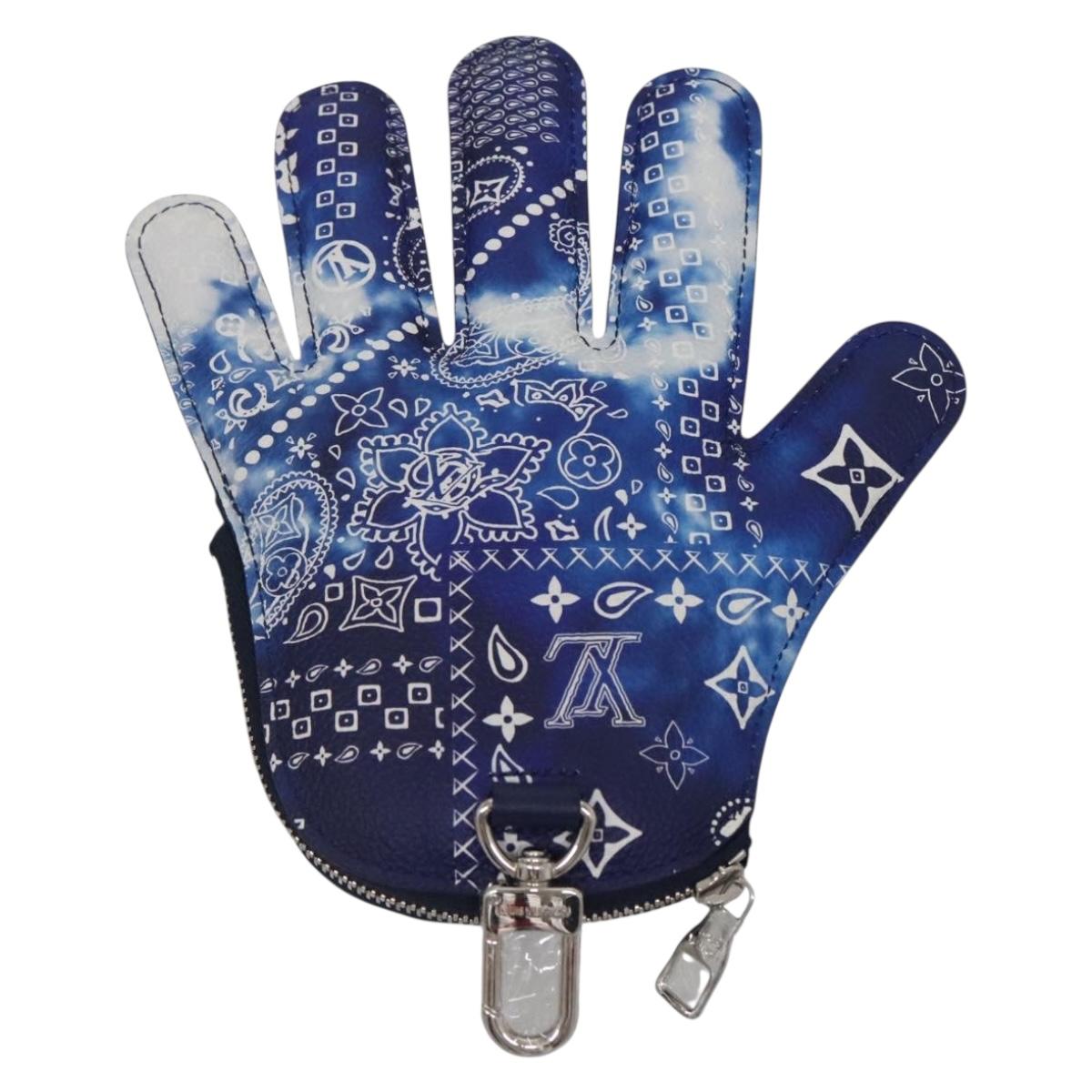 LOUIS VUITTON Monogram Bandana HIGH 5 Pouch White Blue M81410 LV Auth 142343SAM