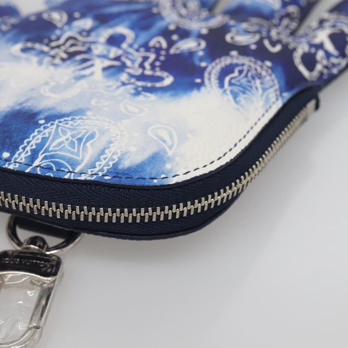 LOUIS VUITTON Monogram Bandana HIGH 5 Pouch White Blue M81410 LV Auth 142343SAM