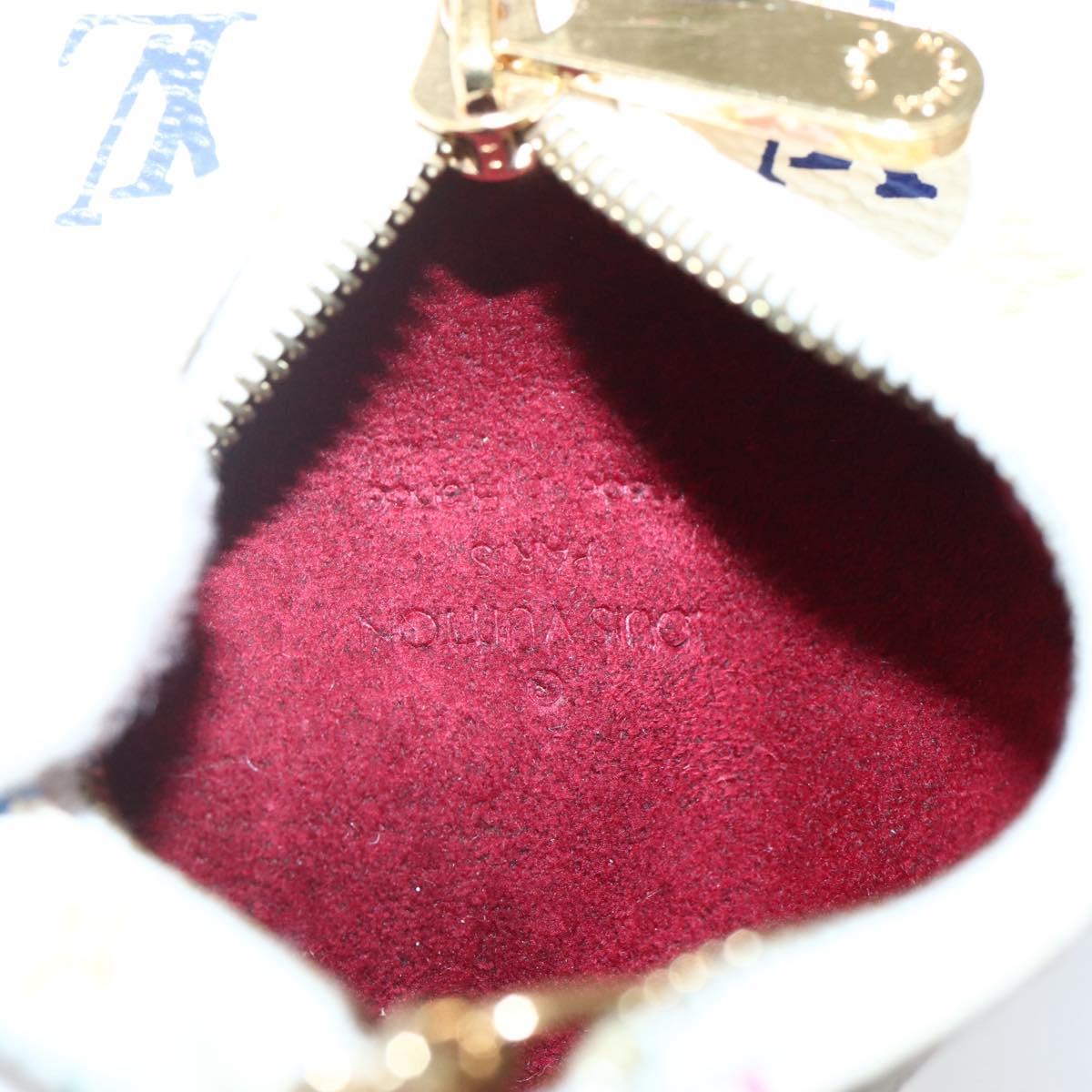LOUIS VUITTON Monogram Multicolor Berlango Coin Purse White M58028 Auth 142348V