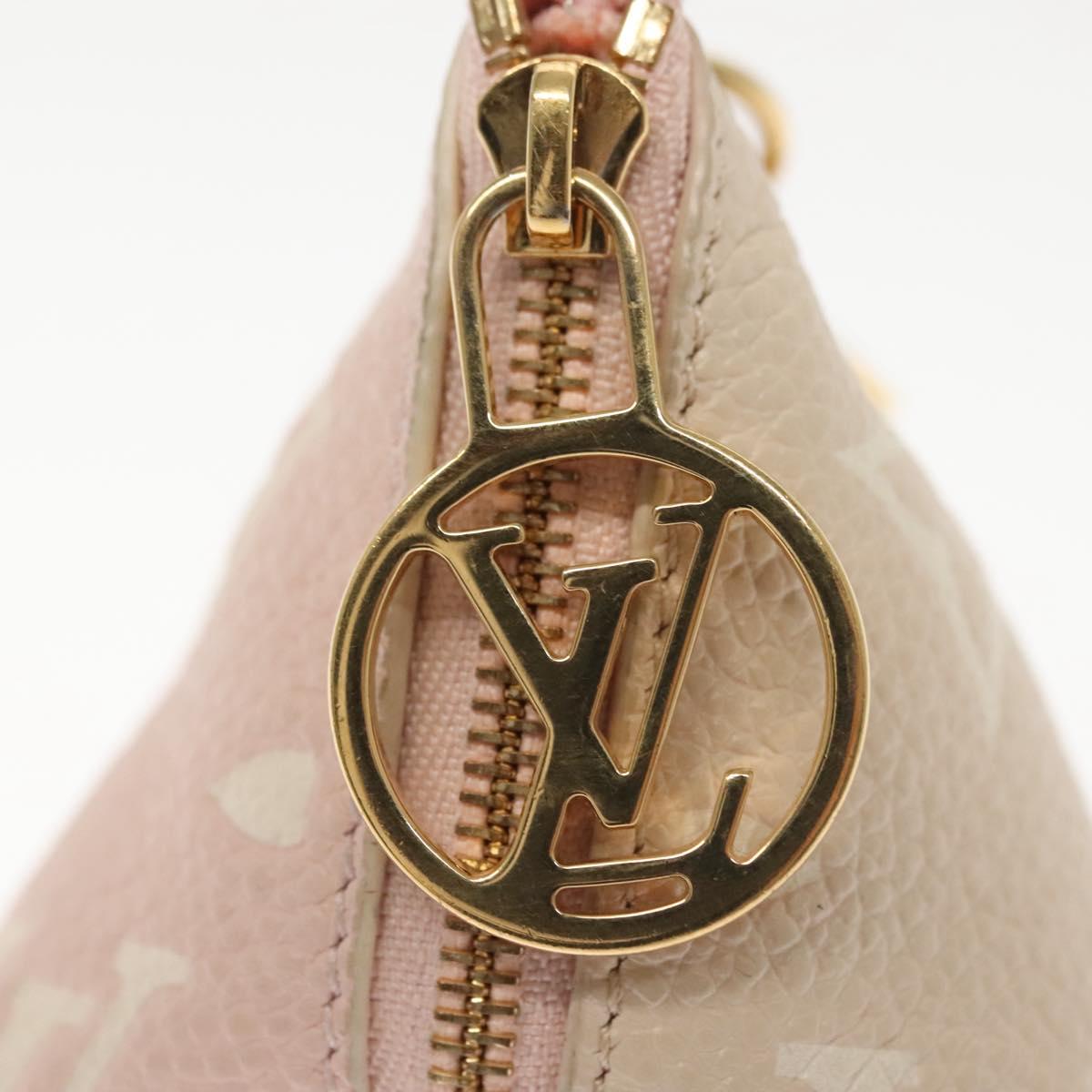 LOUIS VUITTON Monogram Empreinte Berlango Pouch Pink M00669 LV Auth 142350