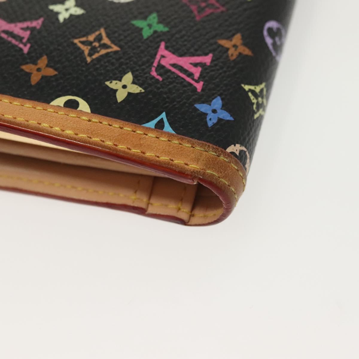 LOUIS VUITTON Multicolor Portefeuille Viennois Wallet Black M92988 Auth 142355