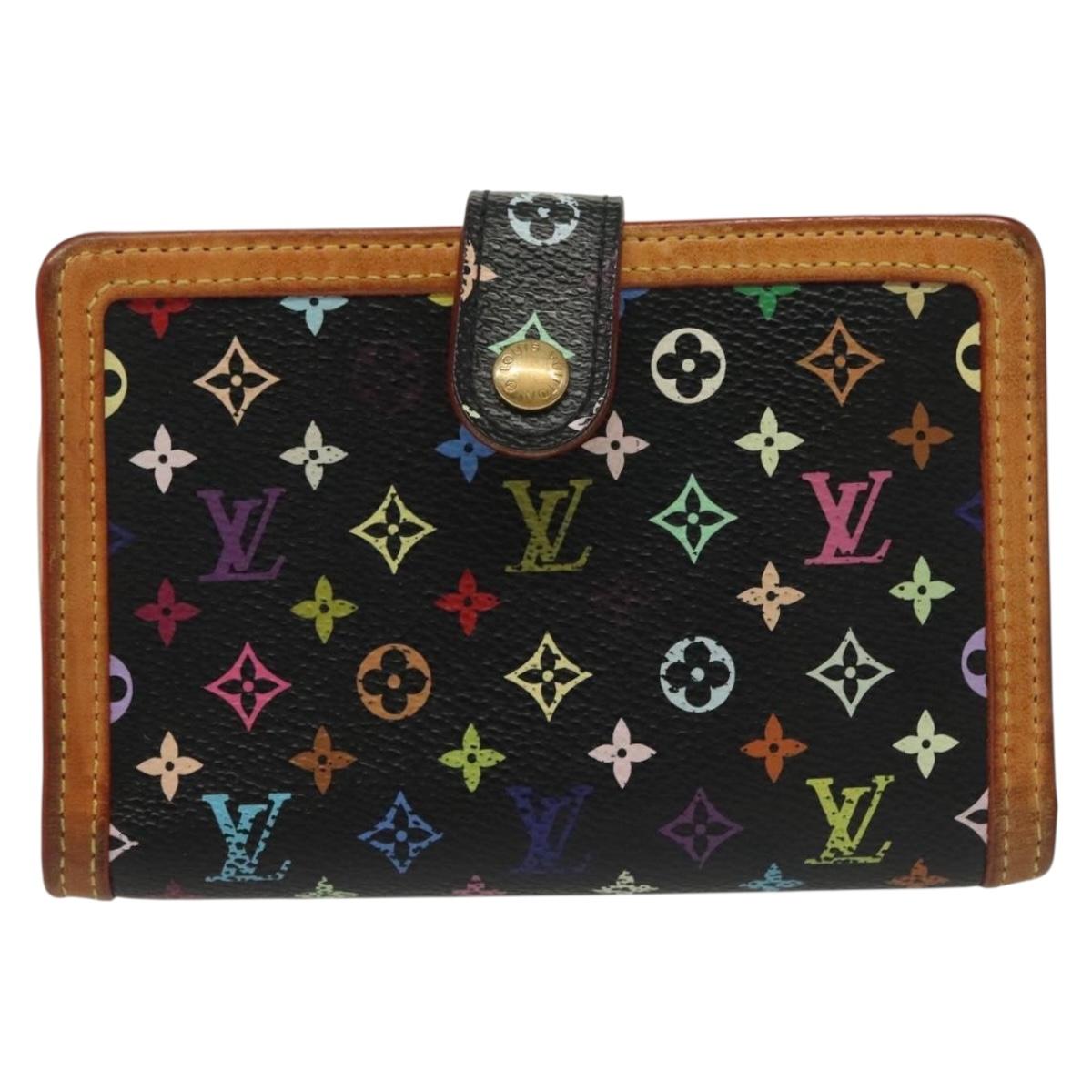LOUIS VUITTON Multicolor Portefeuille Viennois Wallet Black M92988 Auth 142355