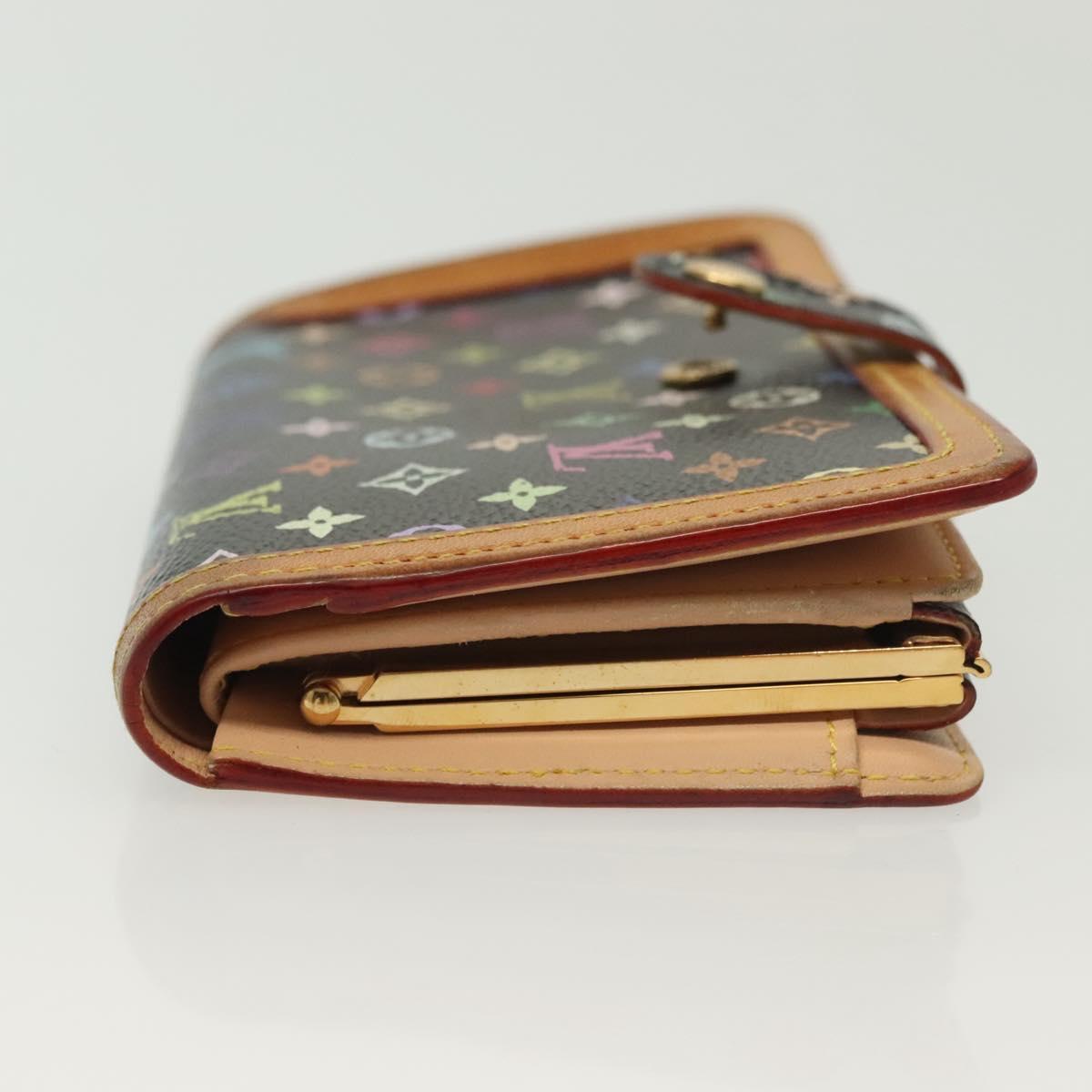LOUIS VUITTON Multicolor Portefeuille Viennois Wallet Black M92988 Auth 142355