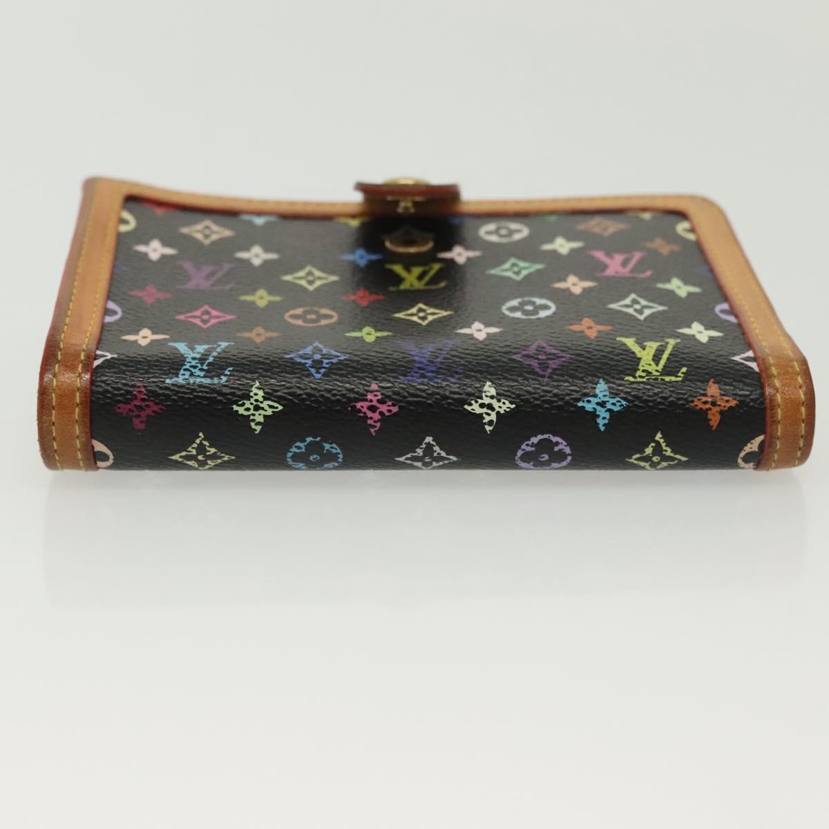 LOUIS VUITTON Multicolor Portefeuille Viennois Wallet Black M92988 Auth 142355