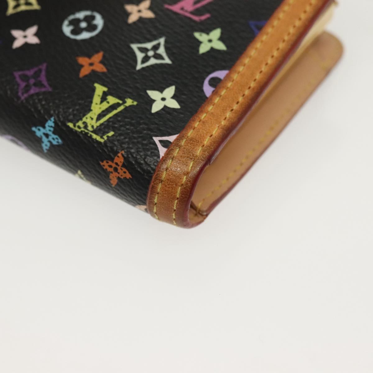 LOUIS VUITTON Multicolor Portefeuille Viennois Wallet Black M92988 Auth 142355