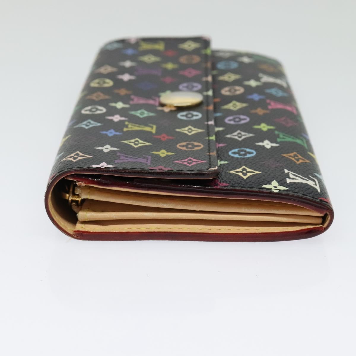 LOUIS VUITTON Multicolor Portefeiulle Sarah Long Wallet Black M60668 Auth 142359