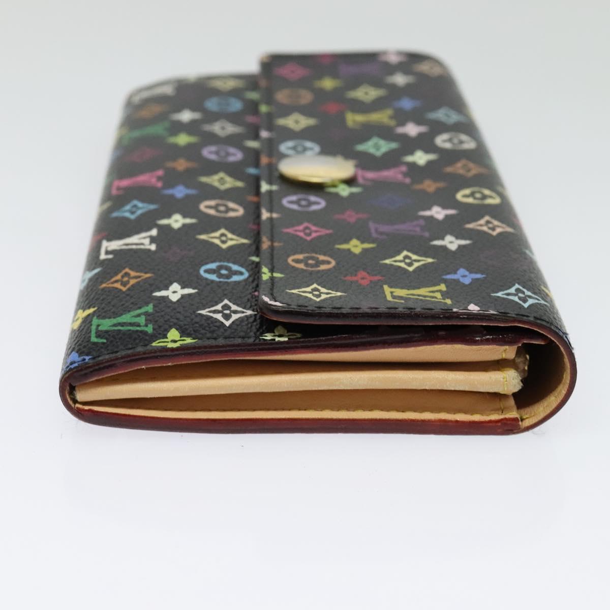 LOUIS VUITTON Multicolor Portefeiulle Sarah Long Wallet Black M60668 Auth 142359