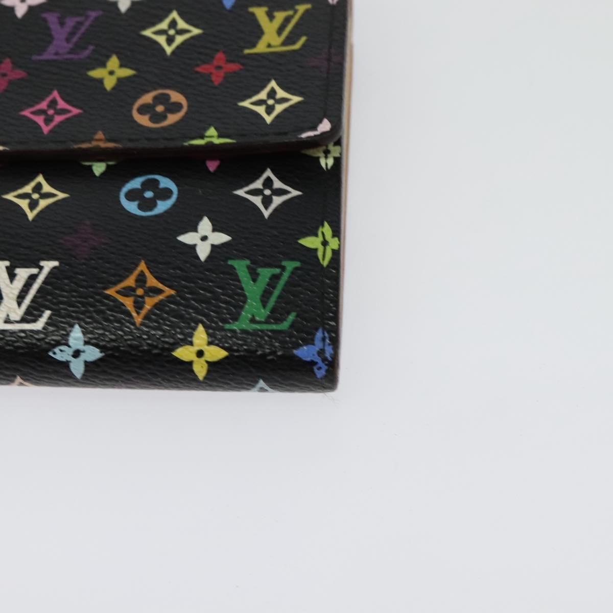LOUIS VUITTON Multicolor Portefeiulle Sarah Long Wallet Black M60668 Auth 142359