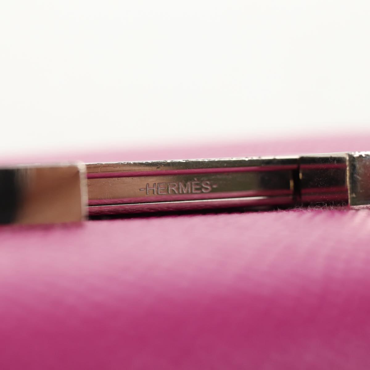 HERMES Constance Compact Wallet Leather Purple pink Auth 142362M