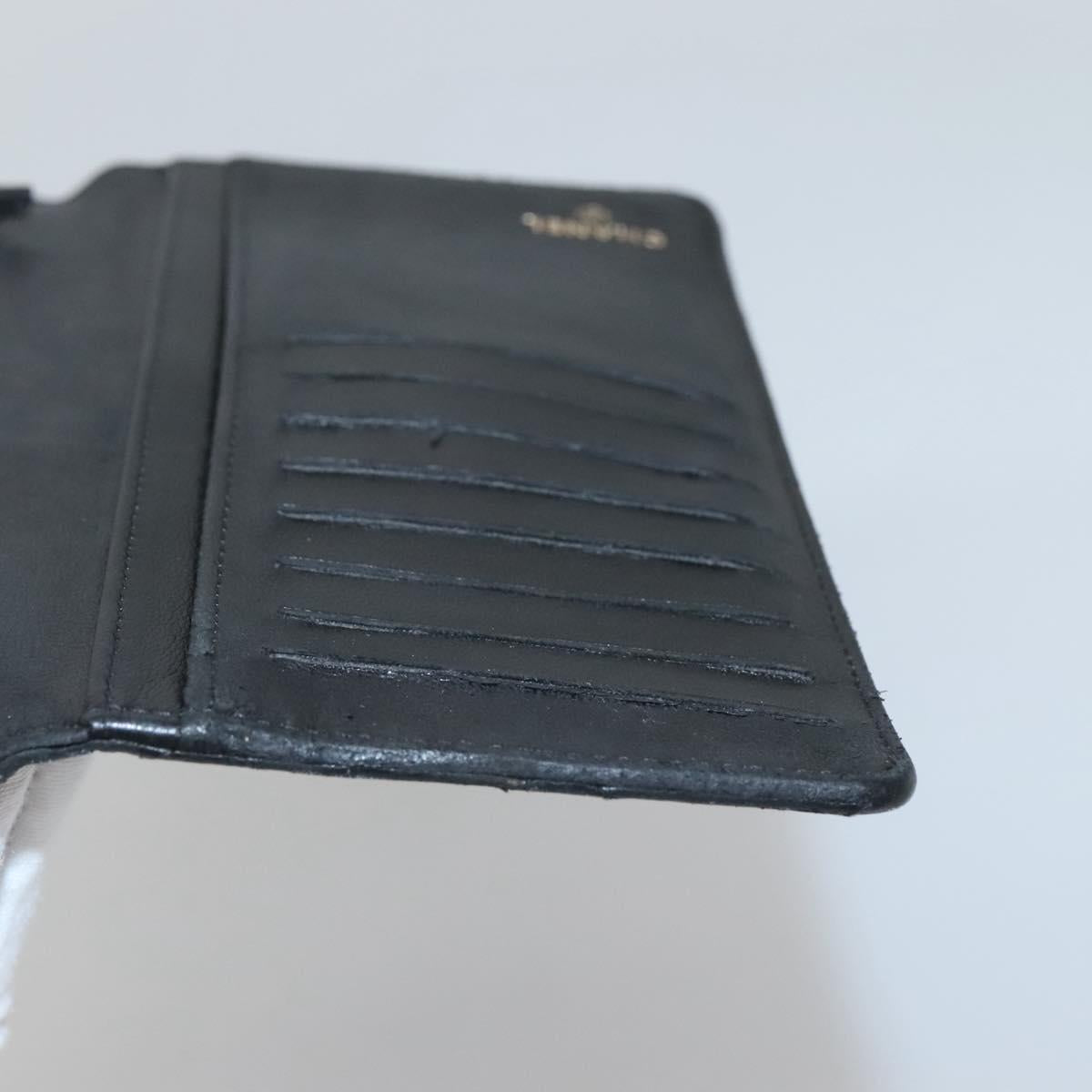 CHANEL Matelasse Long Wallet Lamb Skin Black Gold CC Auth 142368