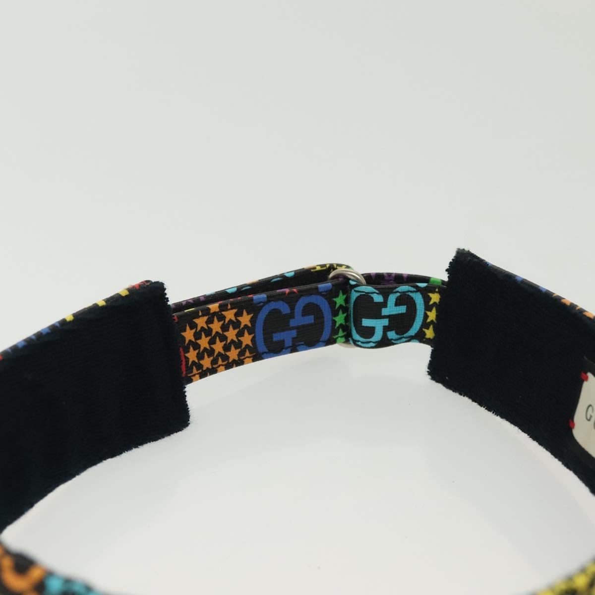 GUCCI GG Psychedelic Sun Visor Hat Multicolor Silver Auth 142391