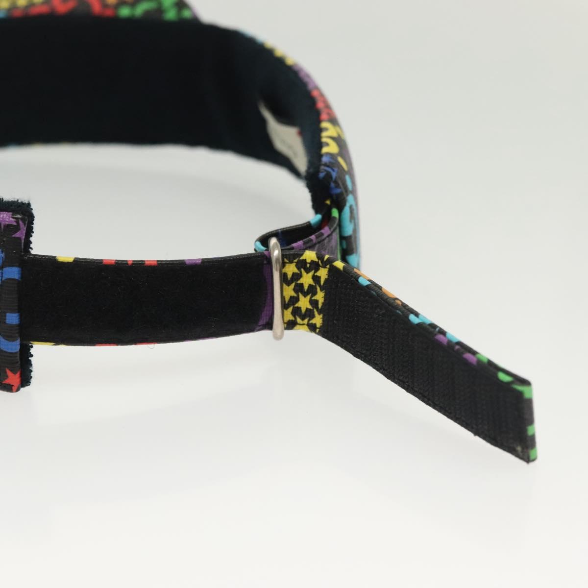 GUCCI GG Psychedelic Sun Visor Hat Multicolor Silver Auth 142391