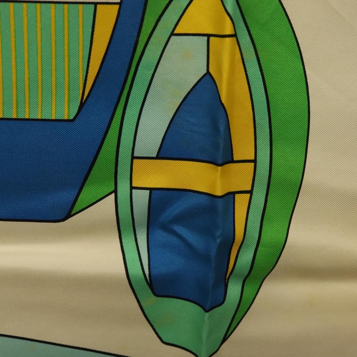 HERMES Carre 90 Scarf ""THALASSA"" Silk Green Auth 142398