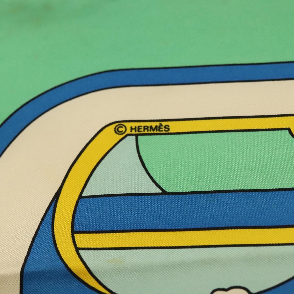 HERMES Carre 90 Scarf ""THALASSA"" Silk Green Auth 142398