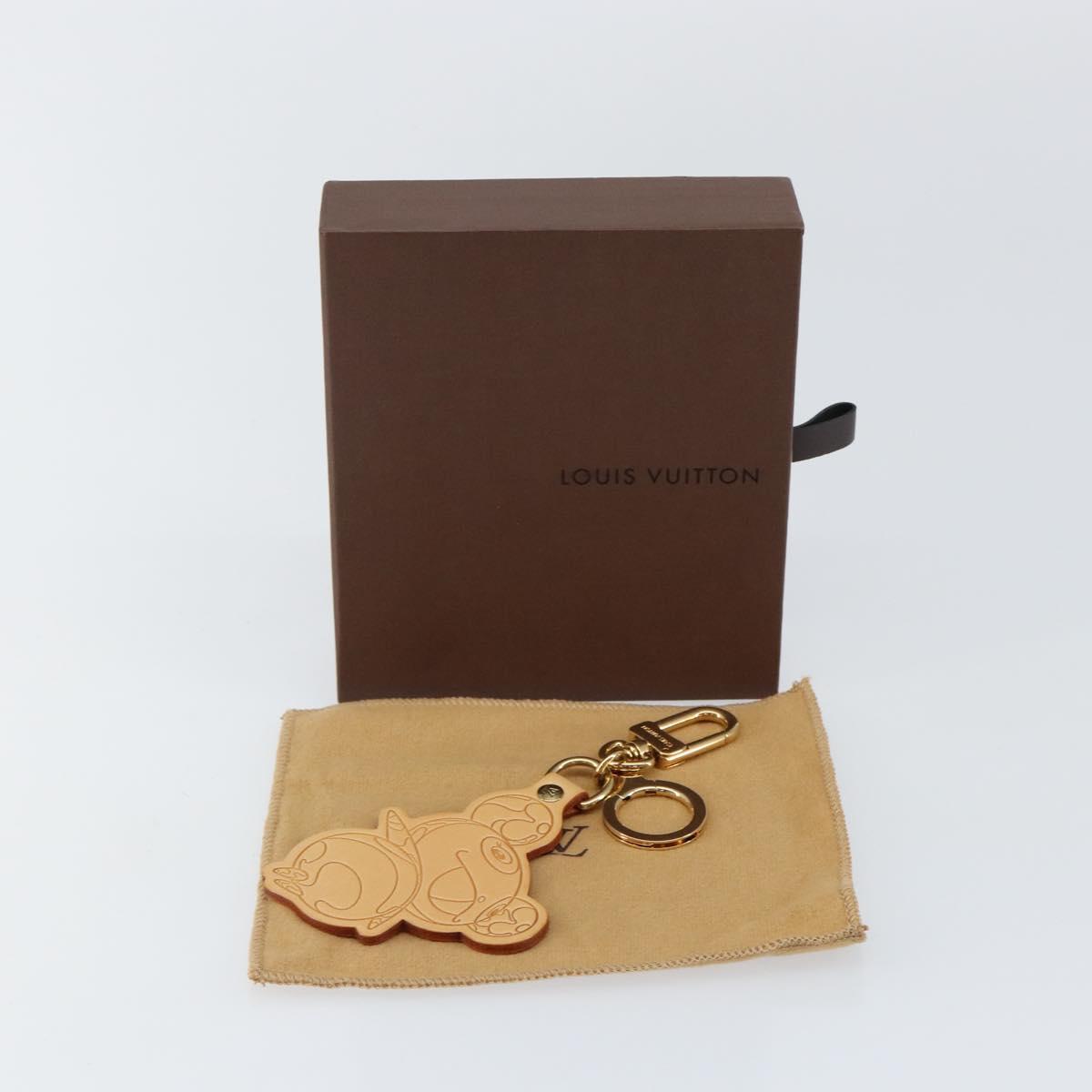 LOUIS VUITTON Takashi Murakami Porte Cles Panda Charm Beige M62637 Auth 142403V